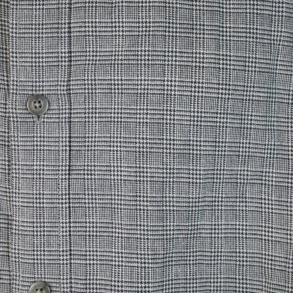 UNTUCKit Casalferro Shirt Mens XXL Gray Plaid Houndstooth Lt weight Flannel L/S - Picture 4 of 10